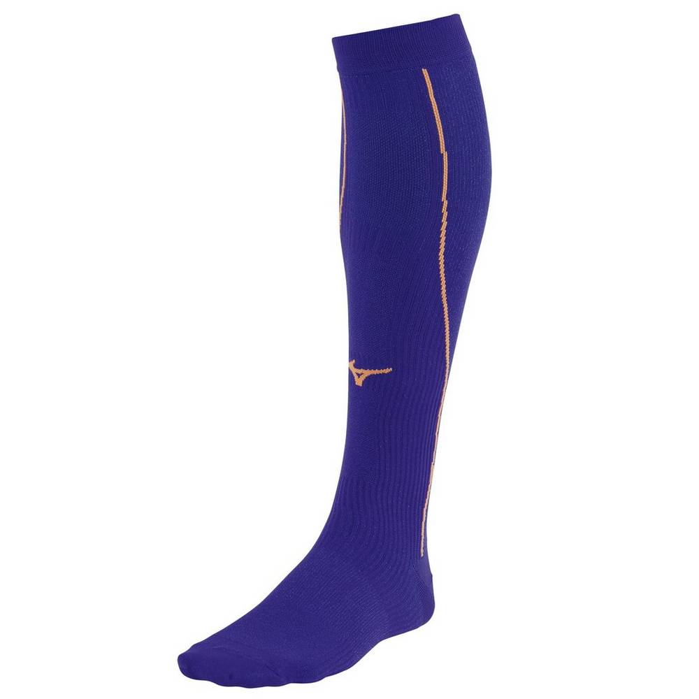 Meias Mizuno Running Compression - Homem - Roxo/Laranja - QEYZV7965